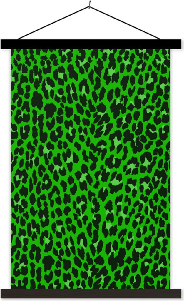 MuchoWow Textilposter Leopard - Muster - Grün 120x180 cm mit schwarzem Rahmen - Fotos