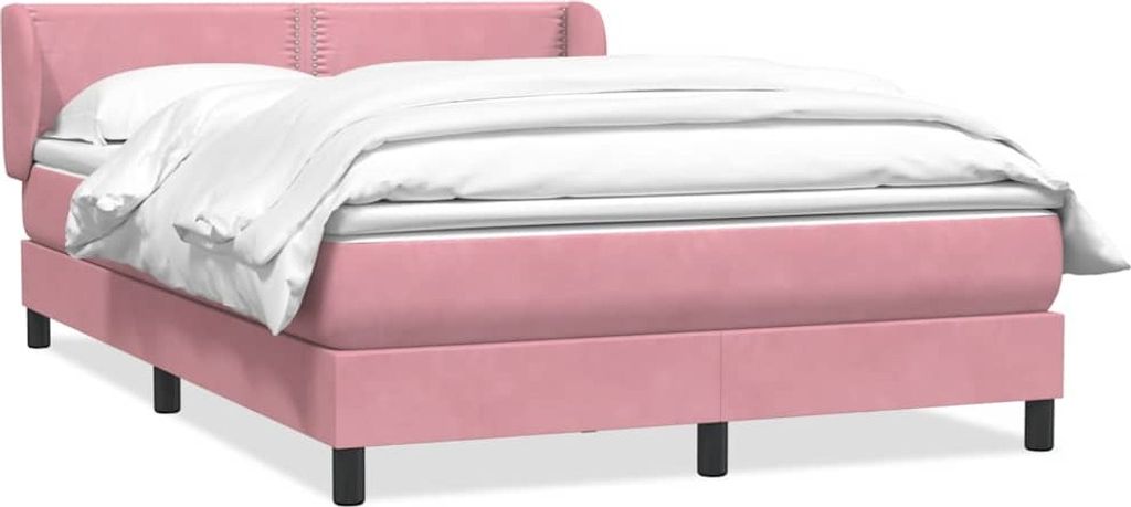 Boxspringbett mit Matratze Rosa 160x220 cm Samt