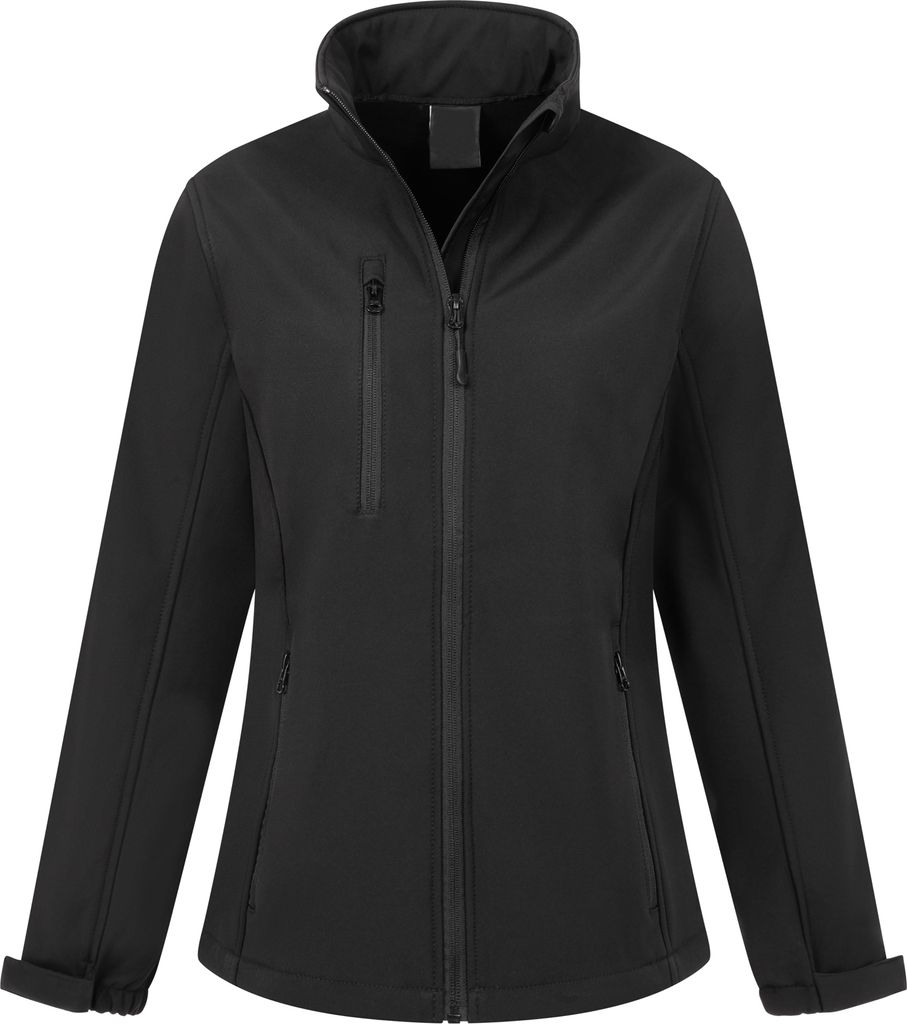 Mivaro Damen Softshelljacke ohne Kapuze in Schwarz - wasserdicht & winddicht, atmungsaktive Übergangsjacke mit Stehkragen, 8000mm Wassersäule, Gr...