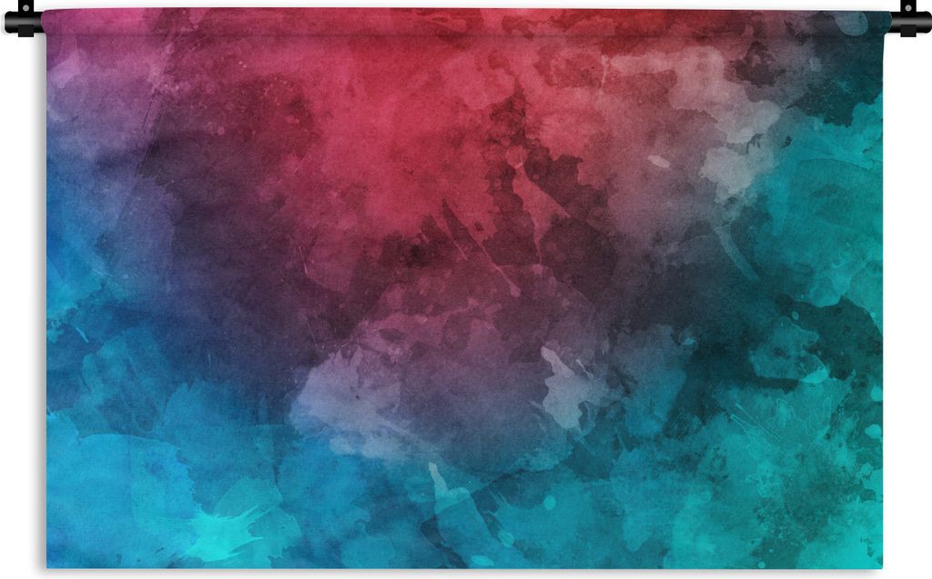 MuchoWow Wandteppich Wandbehang Aquarell - Rot - Blau - Grün 60x40 cm Tapisserie Dekoration Wandtuch - Wanddekorationen