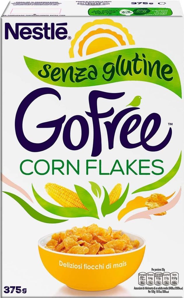 3x Nestlé GO FREE Corn Flakes glutenfrei Mais Flakes Cerealien Milch & Joghurt 375g
