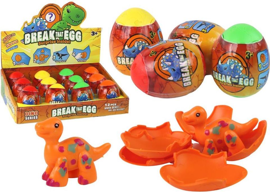Magiczne Pękające Jajko Dinozaur W Skorupie 4 Kolory 6 cm