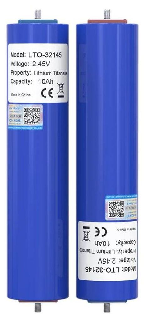 LTO Lithium-Titanat Akku - 32145 2,45V 10Ah Zelle - 3C Hochstromentladung - Niedrigtemperatur beständig - Für 12V 24V Energiespeicher - 32 Stück