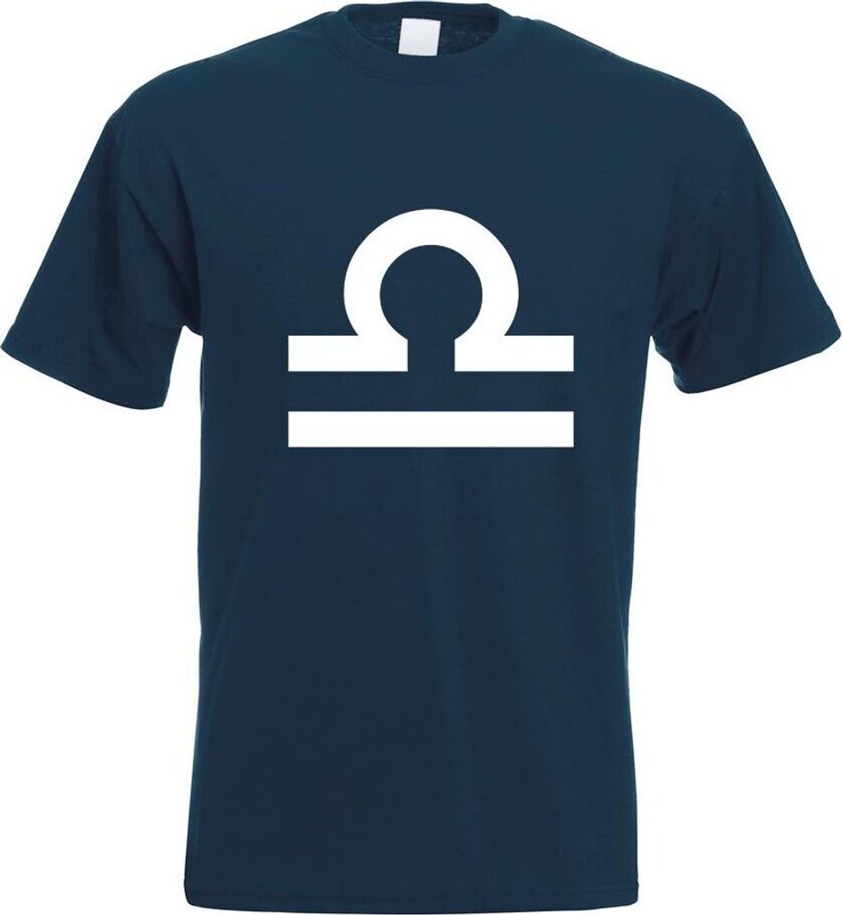 Kiwistar - T-Shirt - Navy - Waage Sternzeichen Motiv Bedruckt Funshirt Design Print - mit Motiv Bedruckt - Funshirt Design - Sport - Freizeit - Her...