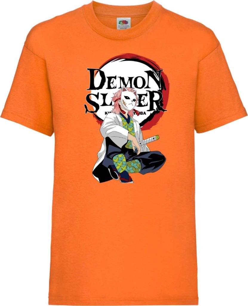 Kinder T-Shirt Japan Animation Manga Anime Comics Demon Anime Slayer Sabito Var-022 Sabito, 7-8 Jahr - 128 / Orange