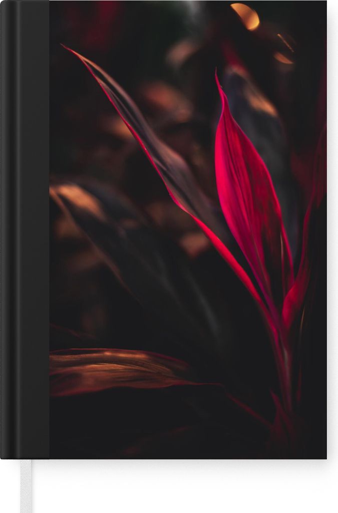 MuchoWow Notizbuch Tagebuch Haushaltsbuch Notebook A5 Stilleben - Blätter - Pflanzen - Rot - Notizblock - Notizheft - Notebook - Schreibblock - ...