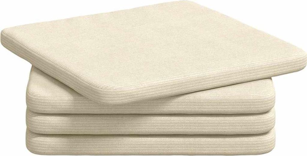 vidaXL Sitzkissen 4 pcs Creme 40 x 40 x 3 cm Cordstoff