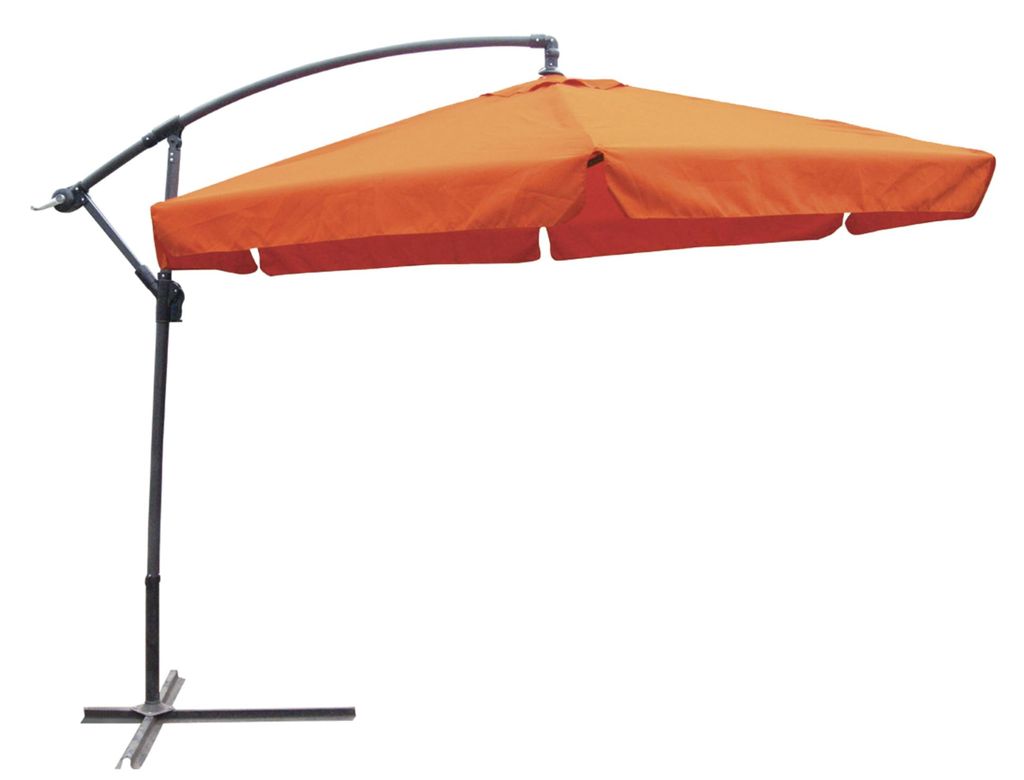 Ampelschirm CALLI Ø 300cm 6-eckig Terrakotta Polyester | Sonnenschirm mit Ständer UV-Schutz Aluminium Wasserabweisend