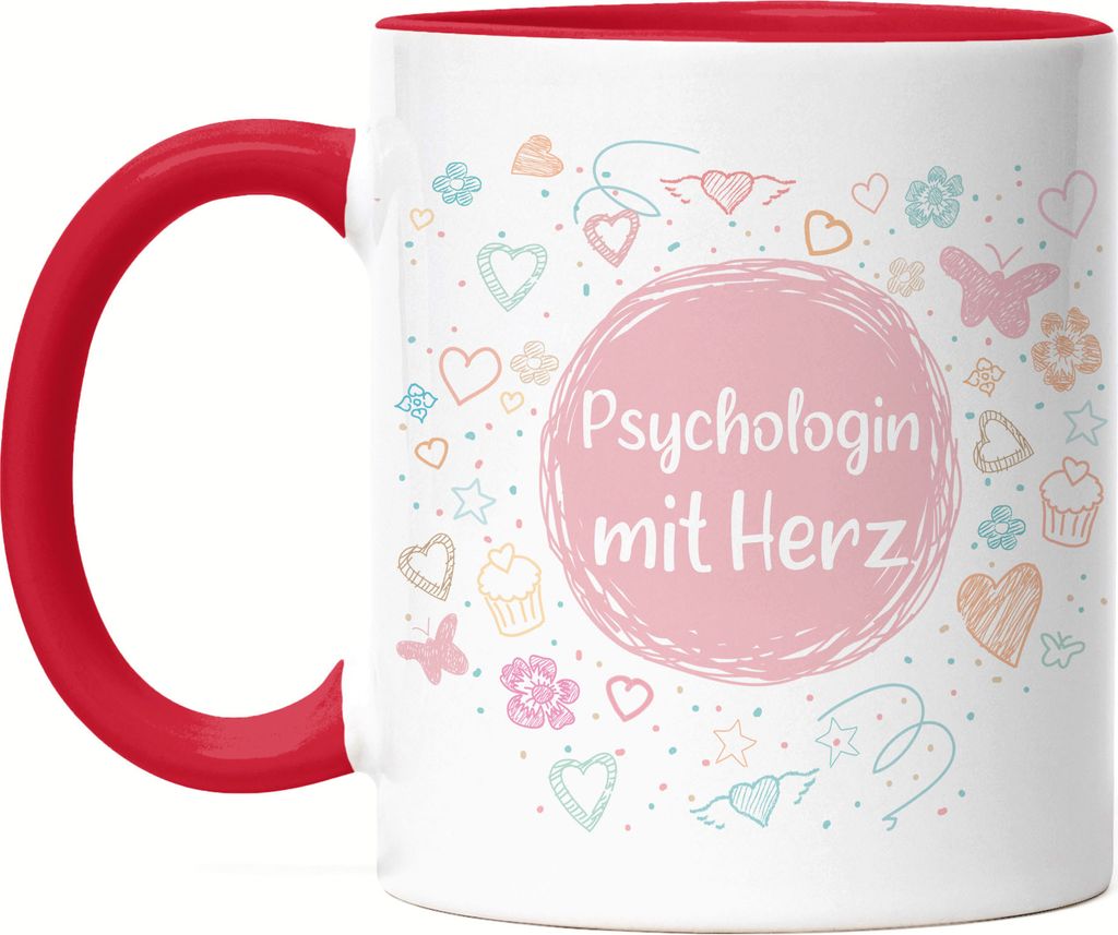 Psychologin mit Herz Tasse Rot Dankeschön Geschenk Danke Sagen Für Alles Psychologie Therapie