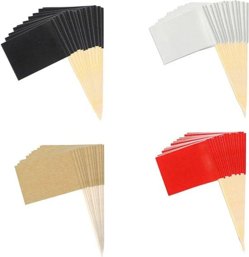 Drapeaux de buffet rouges résistants : 400 cure-dents décoratifs de fête