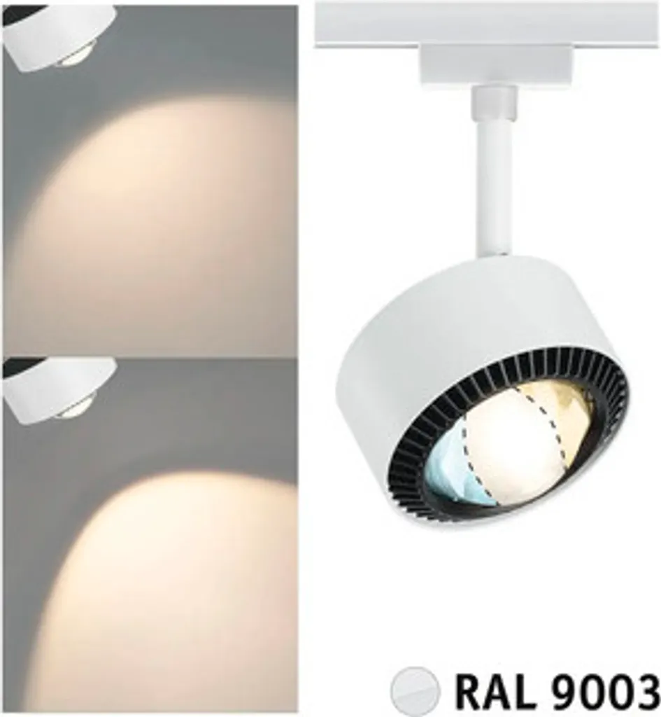 Spot sur rail LED dimmable URail Aldan Paulmann blanc 500lm 230V