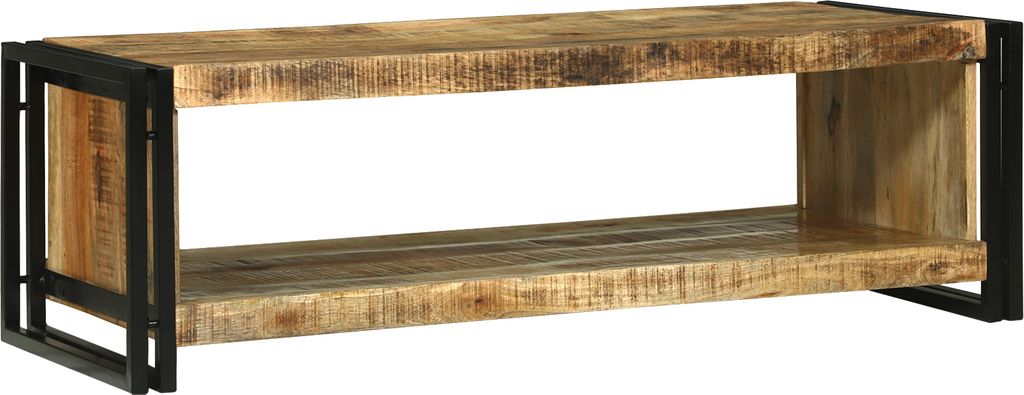 Desgin Couchtisch 120x50x38 cm Massivholz aus grobem Mango - Couchtische 4104712