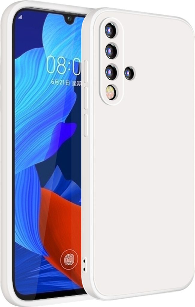 Huawei Nova 5 Hülle, LaimTop Slim Liquid Silikon Gel Gummi Schutzhülle für Huawei Nova 5 Weiß