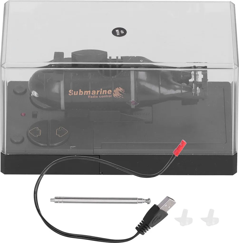 Sous-marin RC pour Aquarium et Piscine Jouet Étanche Noir 6 Canaux