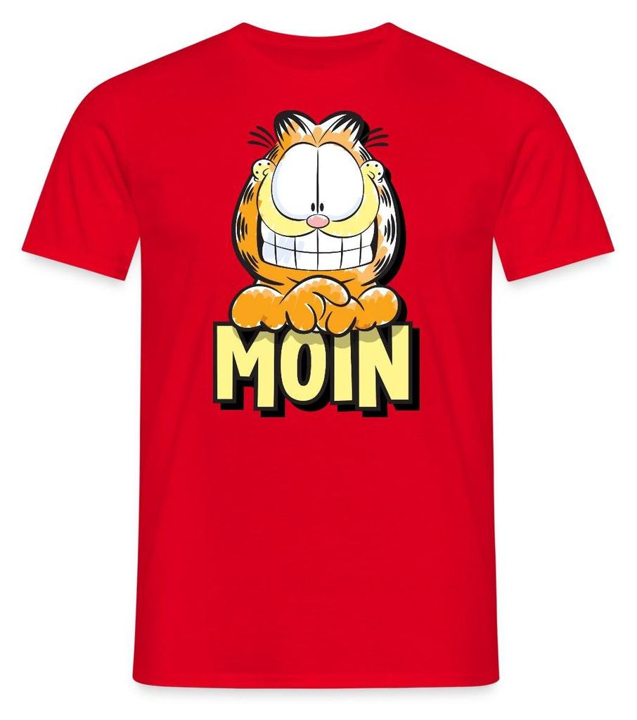 Spreadshirt Garfield Moin Nordsee Ostsee Geschenk Männer T-Shirt, 4XL, Rot