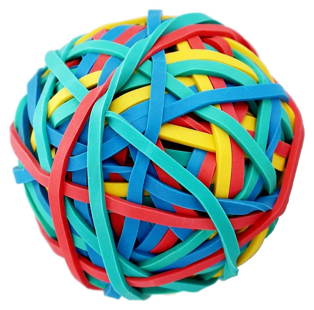 Gefärbte Gummibänder, Gummibandball zur Dokumentenorganisation für Büro und Zuhause, dicke elastische Bänder, robuste dehnbare große Gummibä...