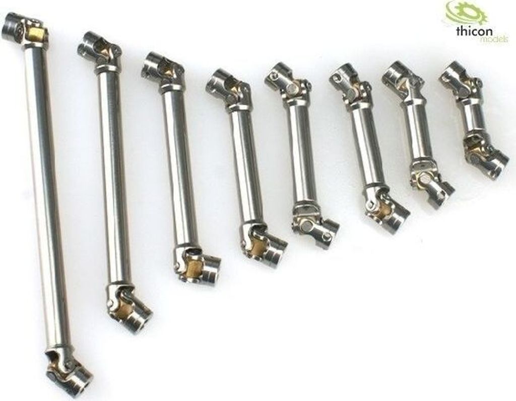 Thicon 1:14 Kardanwelle Edelstahl 58-73mm mit 5mm Bohrungen