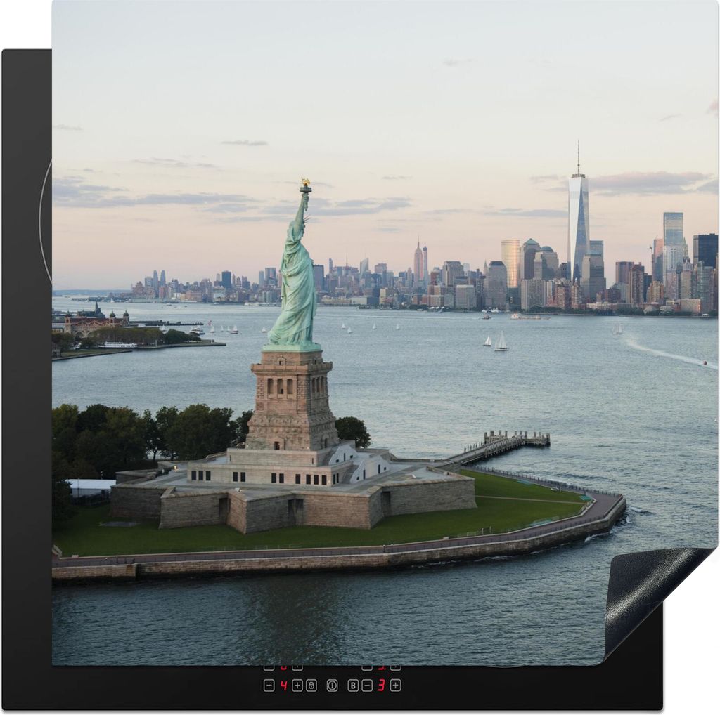 KitchenYeah Herdabdeckplatte New York - Freiheitsstatue - Amerika , 78x78cm, Küche Deko, Glaskeramikkochfeld Herdabdeckung, Abdeckplatte fùr Ko...