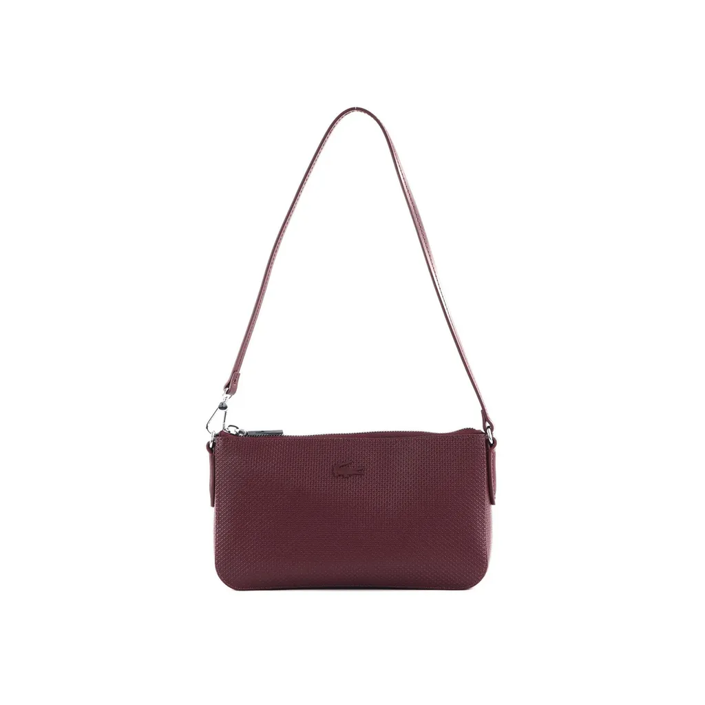 Sac de soirée Lacoste Chantaco en cuir bordeaux pour cocktail et dîner