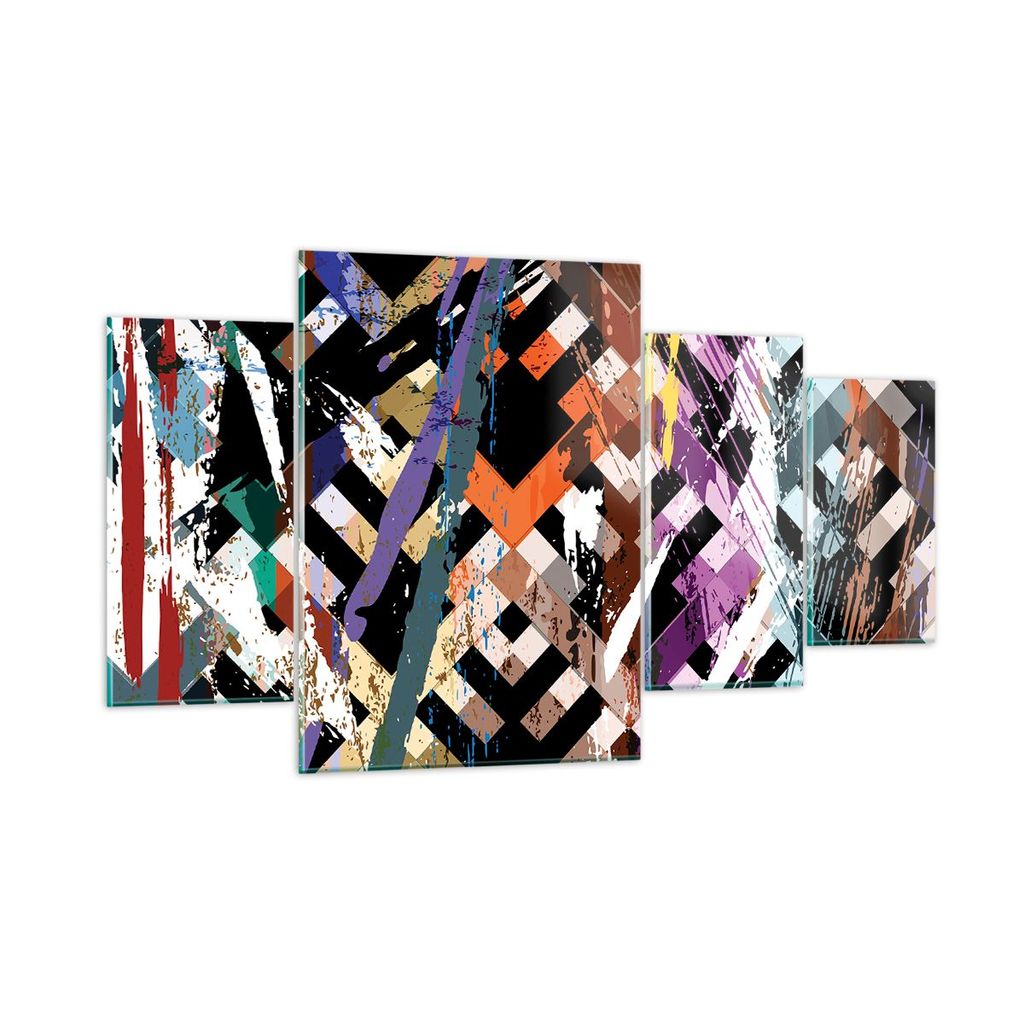Bilder auf glas - Abstraktion modern - 160x90cm - Glasbilder - Wandbilder - Kunstdruck - zum Aufhängen bereit - Wanddekoration aus Glas - Glas Bil...