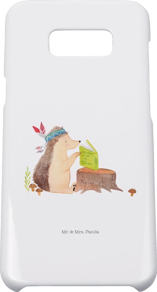 Mr. & Mrs. Panda Samsung Galaxy S8 plus Handyhülle Igel Federschmuck - Weiß - Geschenk, Lagerfeuer, Camping, Abenteuer, Handy, Tiere, Cover, Hül...