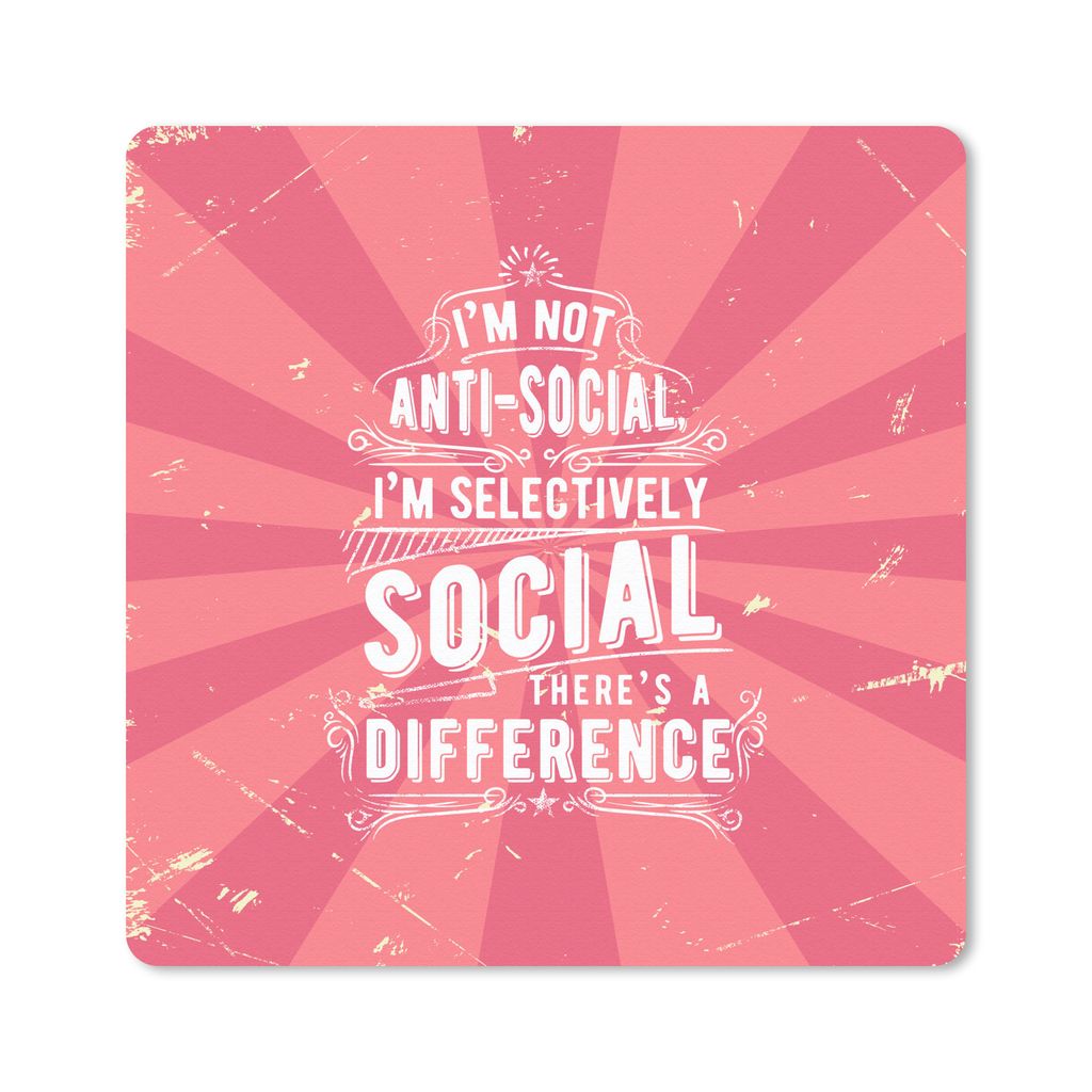 MuchoWow Mauspad Mousepad Jahrgang - Gestaltung - Text 20x20 cm - Mousepads - Maus Mat - Pad - Mausunterlage - Desk Mat - Bureauartikeln