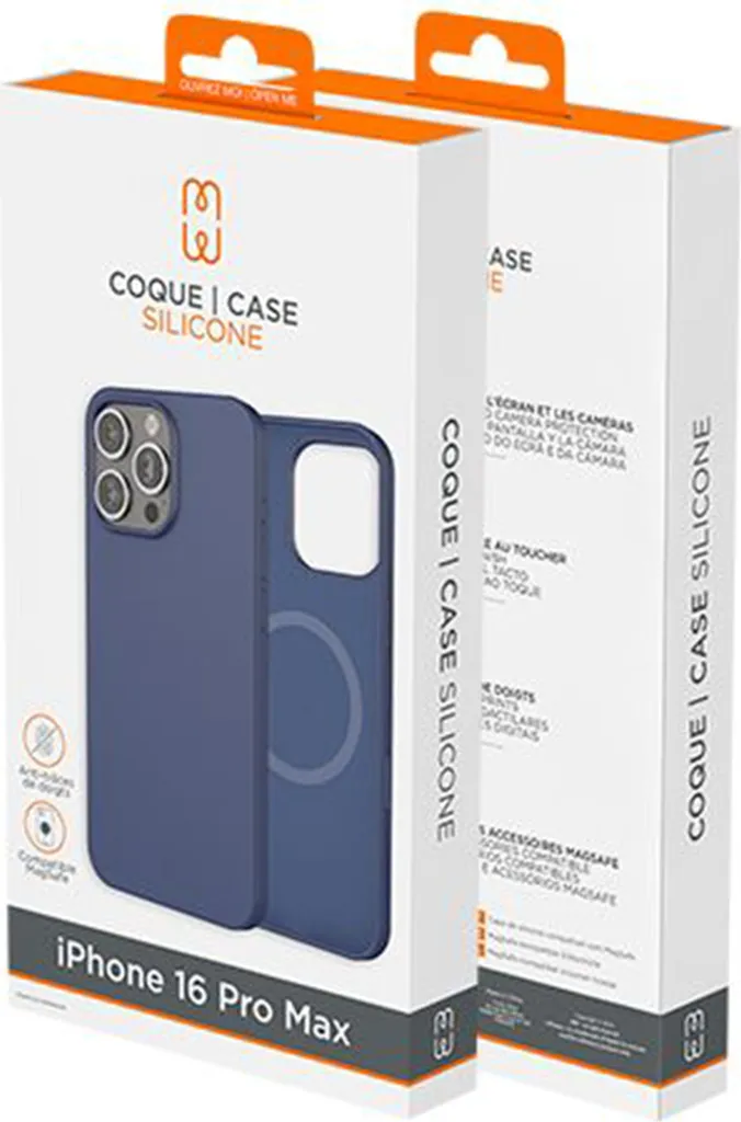 Étui de protection MagSafe bleu pour iPhone 16 Pro Max silicone MW