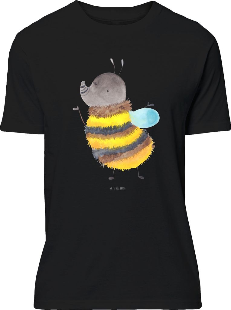 Mr. & Mrs. Panda S T-Shirt Hummel flauschig - Schwarz - Geschenk, mit Motiv, Print-Shirt, Natur, Shirt, Blume, Tshirt, Biene, Baumwoll, Lustige Spr...