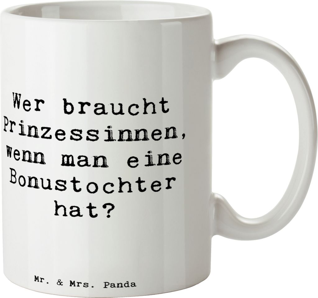 Mr. & Mrs. Panda Kaffeebecher Spruch Bonustochter - Weiß - Produktbild 