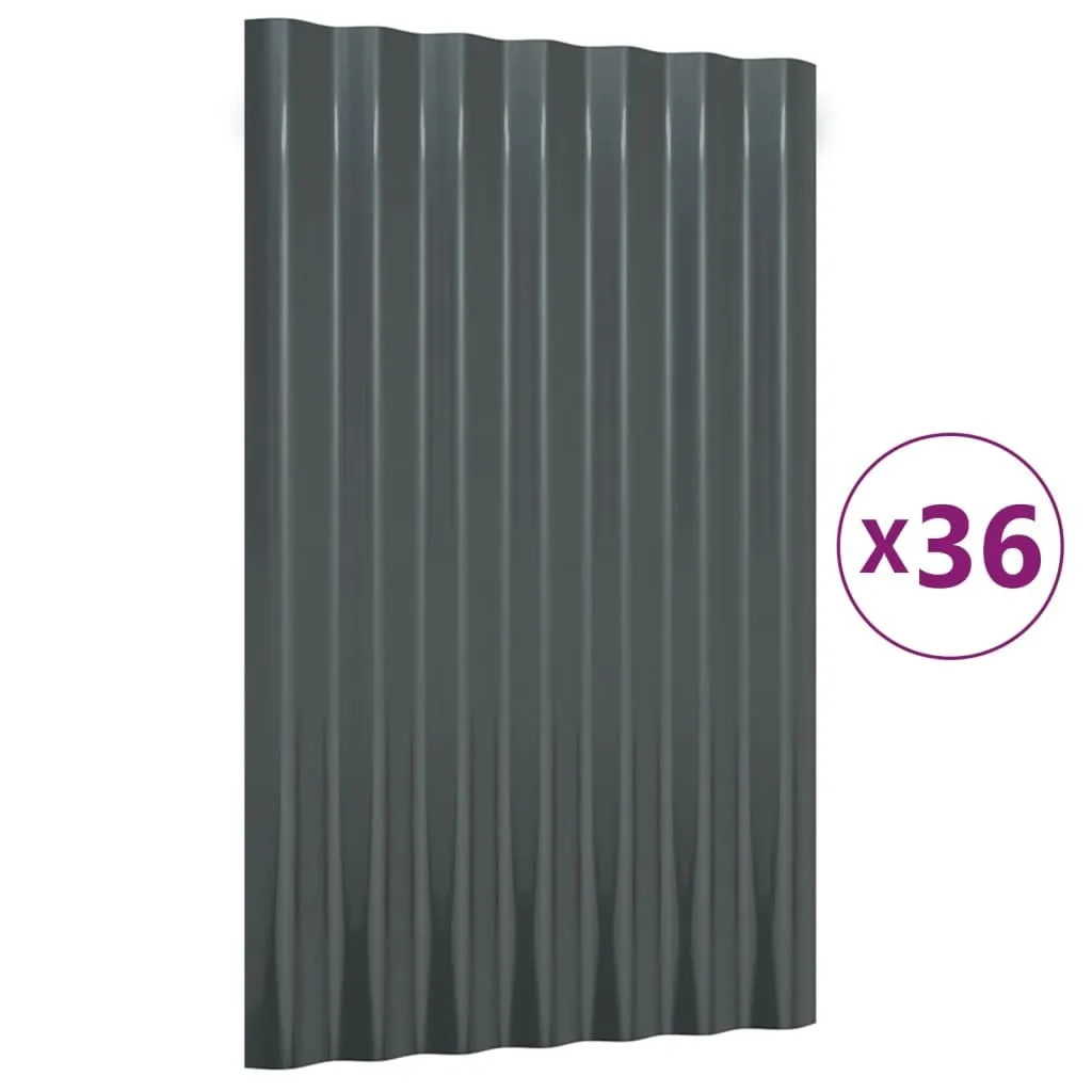 Plaques de toiture ondulées anthracite en acier pour abri et carport