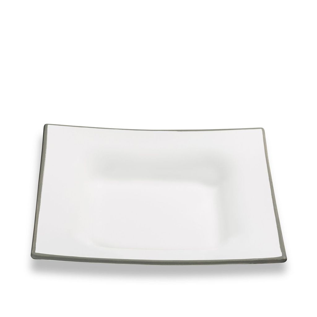 Gmundner Keramik Grauer Rand Tief Teller Trend 20 x 20cm