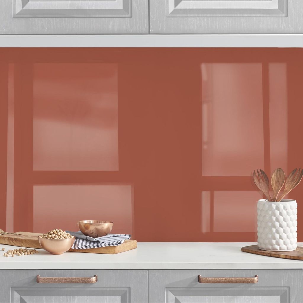 Küchenrückwand mit Motiv selbstklebend - 0.65 mm Wandpaneel wasserfest Design rot Unifarben Spritzschutz fugenlos