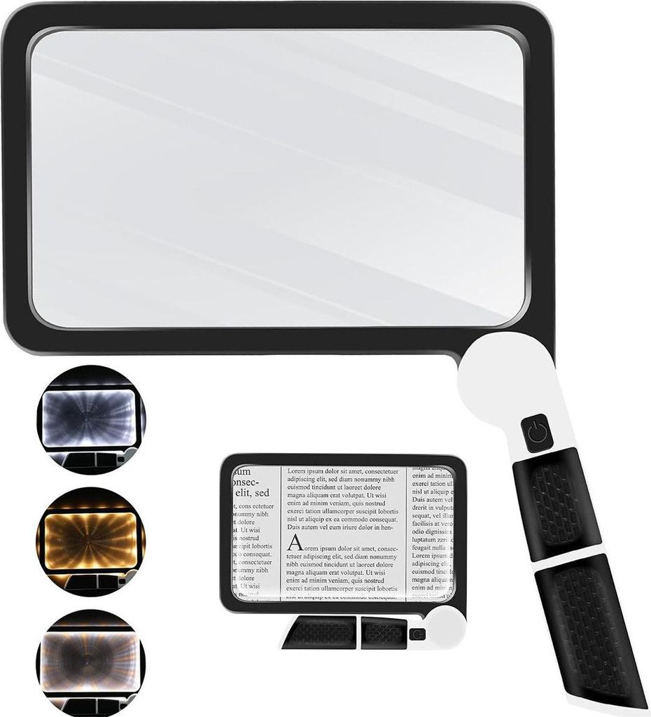 Handlupe Lupe mit Led Licht, 3X Leselupe mit Beleuchtung Produktbild 