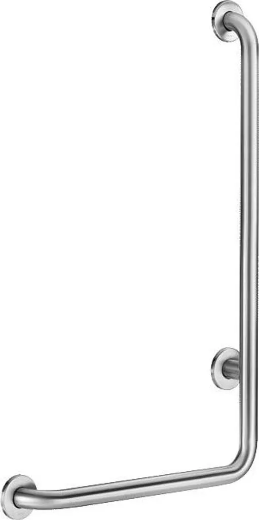 Barre d'appui de sécurité PMR en L Delabie gauche 75cm inox satiné D32mm