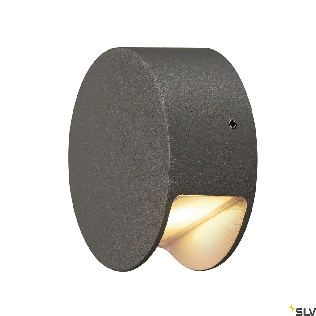 Applique murale LED Pema ronde anthracite Ø9 cm IP44 éclairage extérieur
