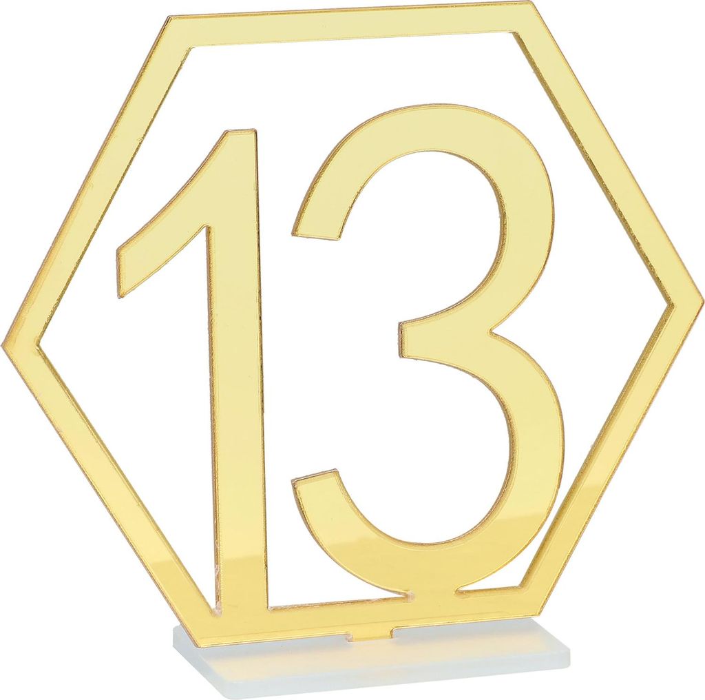 Acrylic Table Number Plate Gold, 1-15 Ziffern Spiegel, für Hochzeiten und Veranstaltungen, Lot de 15