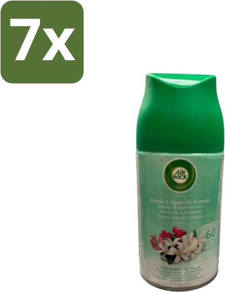 Air Wick – Nachfüllpackung – Freshmatic Jasmin & Apfelblüte – 250 ml - Vorteilspack - 7 Stücke