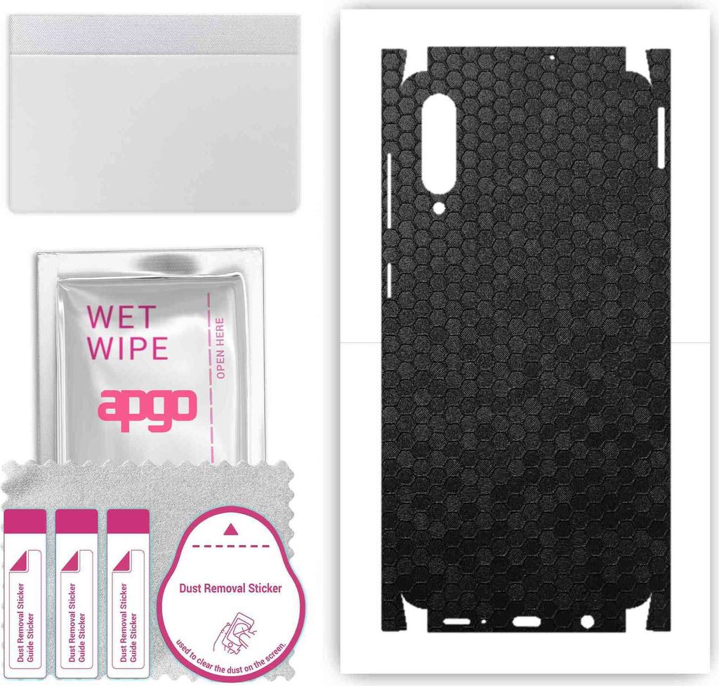 apgo Rückseite + Seiten Schutzfolie, Skin, kompatibel mit Samsung Galaxy A50s, Hinten Displayschutzfolie aus Vinylfolie, kratzfest, einfache Monta...