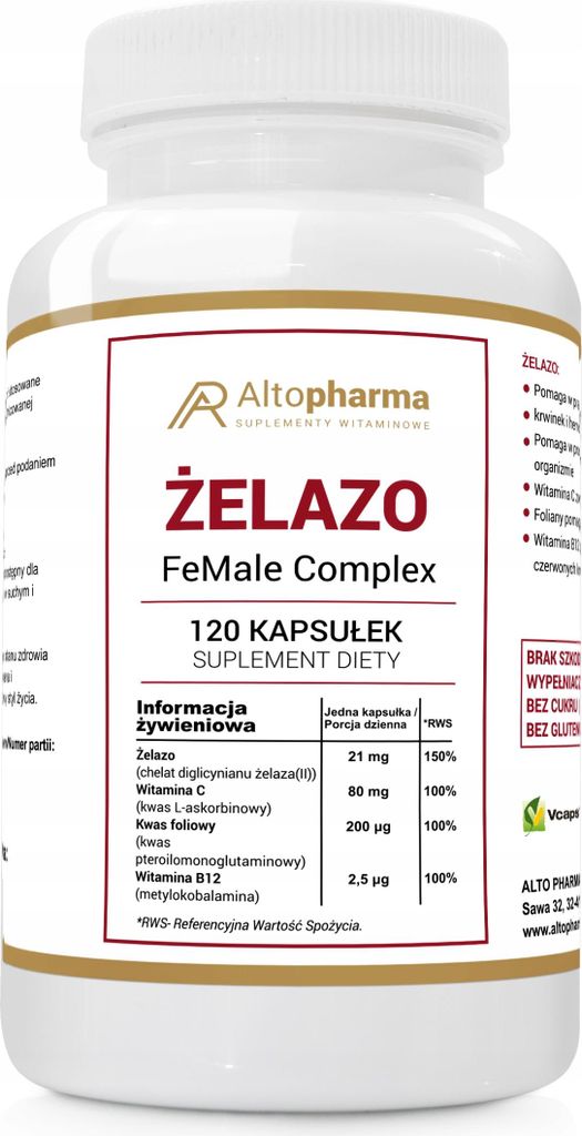 Altopharma IRON FeMale Complex Eisenchelat VITAMIN BC 120 Produktbild 