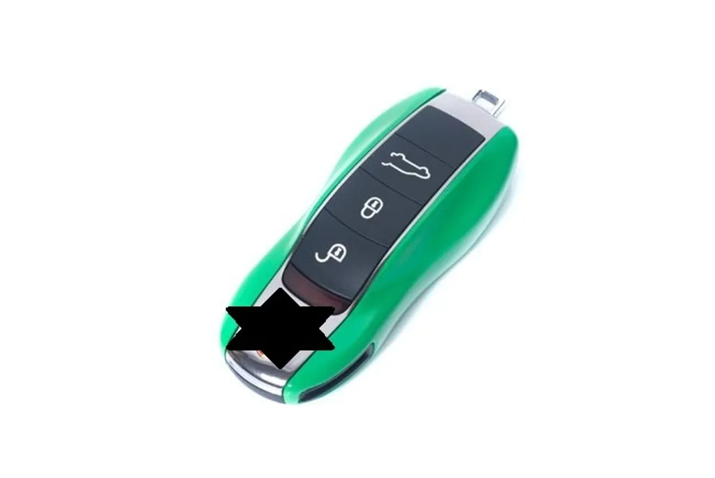 Protection de clé Porsche en plastique rigide vert anti-choc