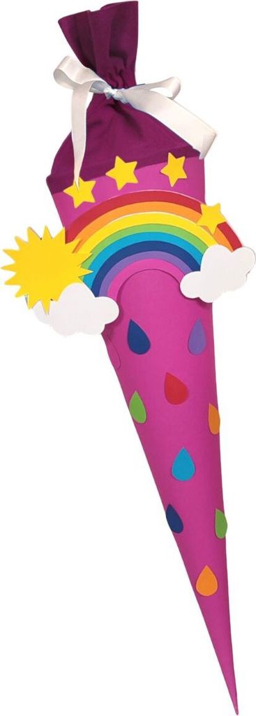 Schultüte Bastelset Regenbogen pink von Prell