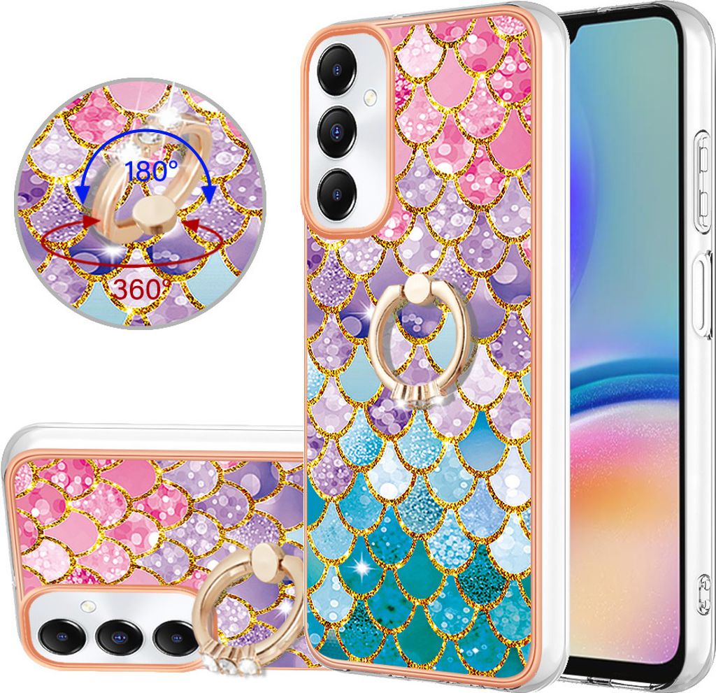 Hülle für Samsung Galaxy A05S Muster TPU Silikon Stoßdämpfer Bumper Schutzhülle mit Ring Ständer Bunt
