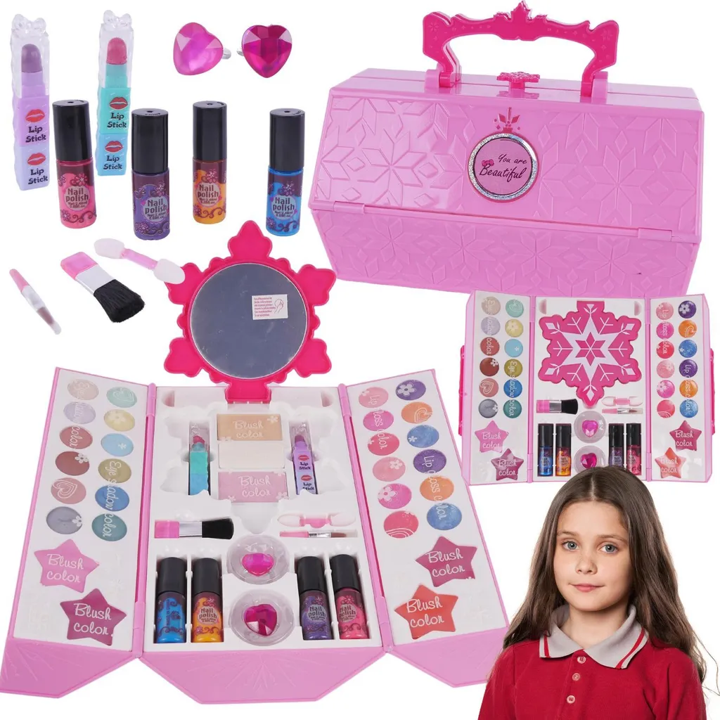 Kit de Maquillage Fille Sûr et Lavable - Fini les Tâches de Cosmétiques
