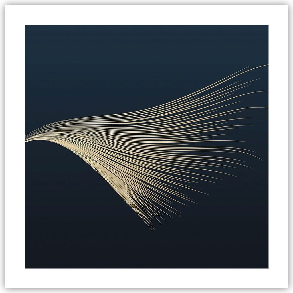 Poster - Poster ohne Rahmen - Golden Borsten Abstraktion - 50x50 cm - Wand Bild - Wanddeko - Wandbilder - Kunstposter - Wandposter - Bilder - Kunst...