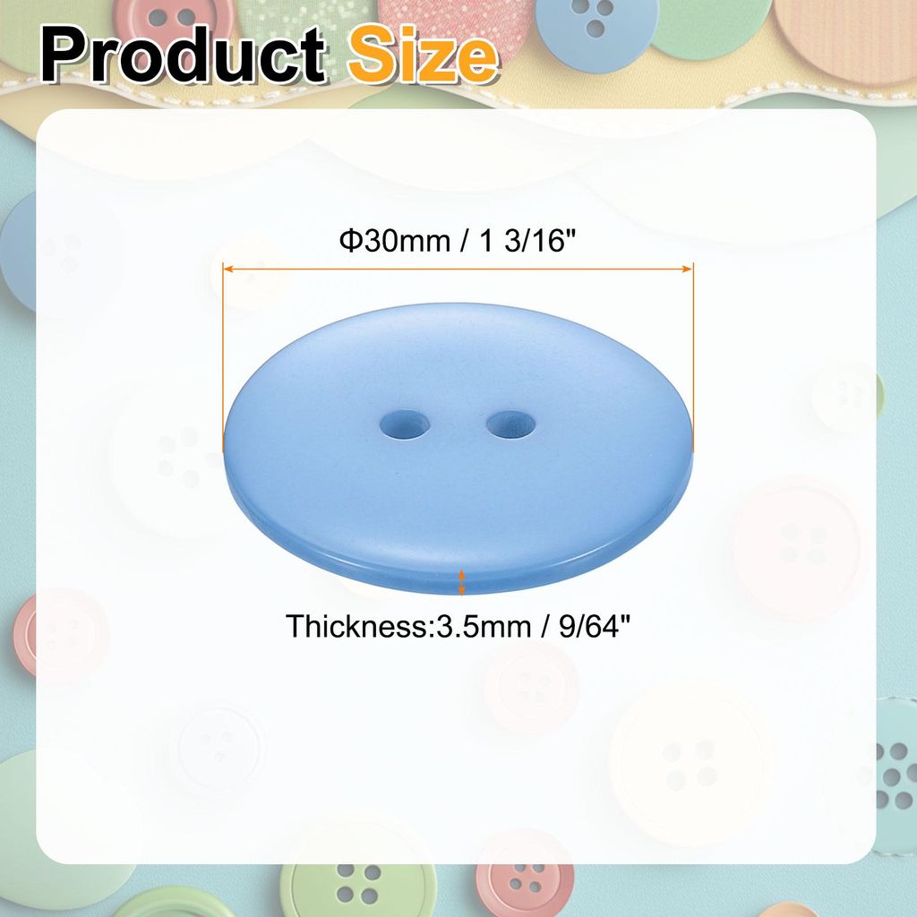 10 Stš¹ck 30mm Harz Kn?pfe zum Ann?hen, 2 L?cher Runde N?hkn?pfe fš¹r Strickjacke DIY Handwerk Dekorieren Mantel Bekleidung Kleidung Hemden Url...