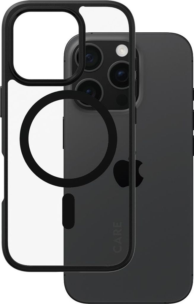 CARE by PanzerGlass Case Transp Black Frame MagSafe iP 16 Pro