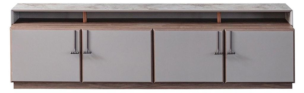 Sideboard TV Ständer RTV Lowboard Grau Wohnzimmer Holz Produktbild 