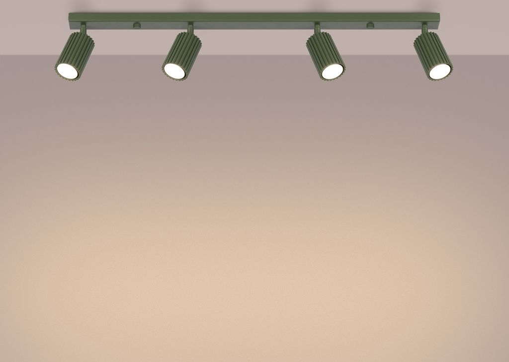 Plafond KARBON 4L olivgrün 4xGU10 10W Aluminium 16.5x6.5x81cm Sollux Lighting