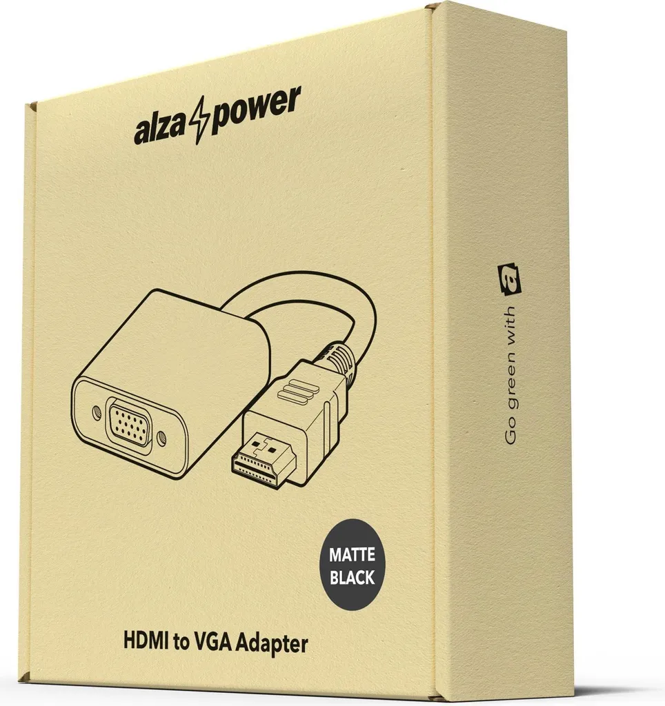 AlzaPower HDMI mâle vers VGA femelle 0,18m noir mat - Adaptateur Vidéo