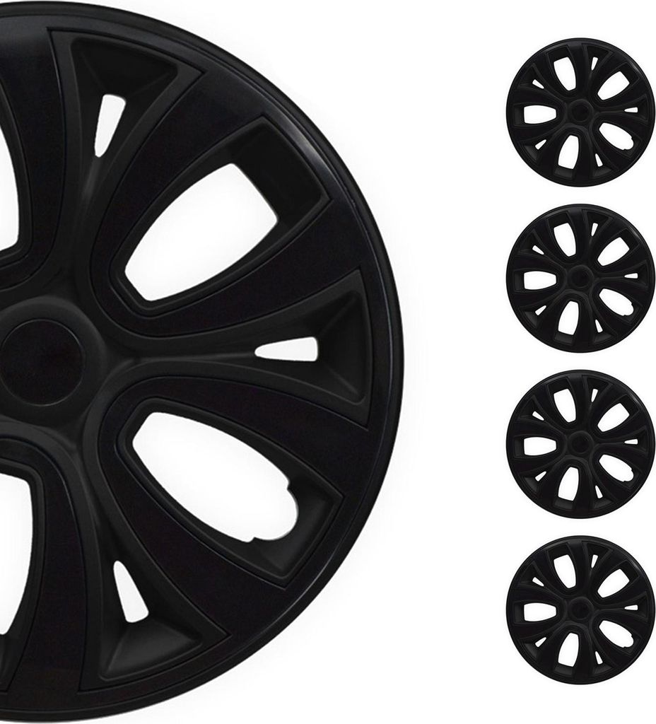 4x Radblenden Radzierblenden Radkappen für 14" Zoll Stahlfelgen Schwarz